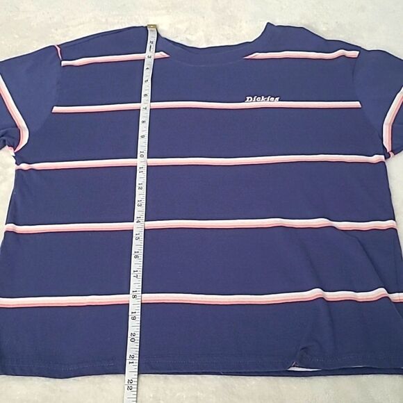 Dickies Women's Medium Boxy Crew Neck Short Sleeve Horizontal Stripe Streetwear - Picture 9 of 12
